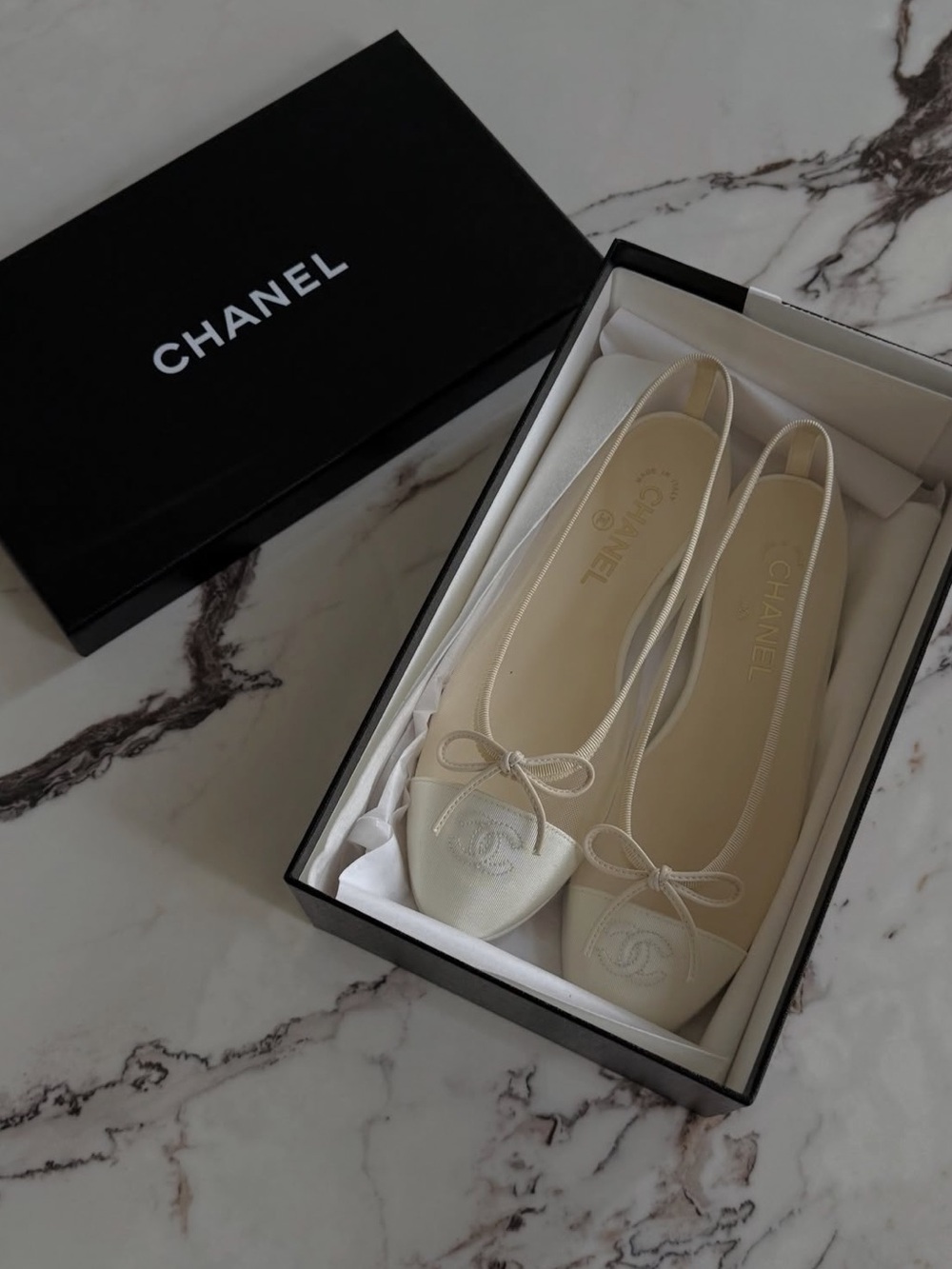 Chanel White Mesh Flats | Size 37